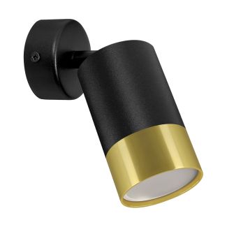 Oprawa lampa ścienno-sufitowa PUZON GU10 kinkiet reflektor 35W czarny/złoty STRUHM 04276