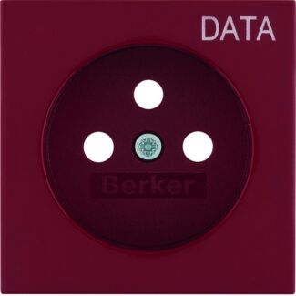 Plakietka gniazda elektrycznego DATA pojedynczego czerwona B.Kwadrat/B.3/B.7 Berker 3963808995