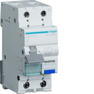 Wyłącznik różnicowo-nadprądowy RCBO AC 1P+N B 10A 30mA 6kA Hager ADC910D