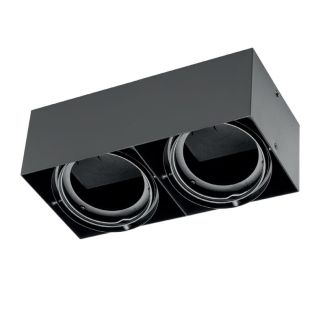 Oprawa downlight natynkowa PIERO II podwójna sufitowa GU10 50W IP20 czarna GTV OP-PIREN2-20
