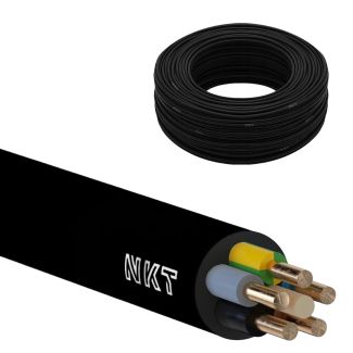 Kabel ziemny YKY 5x10mm2 1000V czarny - 1m NKT