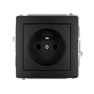 Gniazdo elektryczne pojedyncze czarny mat Karlik DECO 12DGP-1ZP