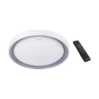 Oprawa plafon LED ARIEL lampa 48W 3000K/4200K/6400K 4050lm 160° IP44 biała/srebrna STRUHM 04012